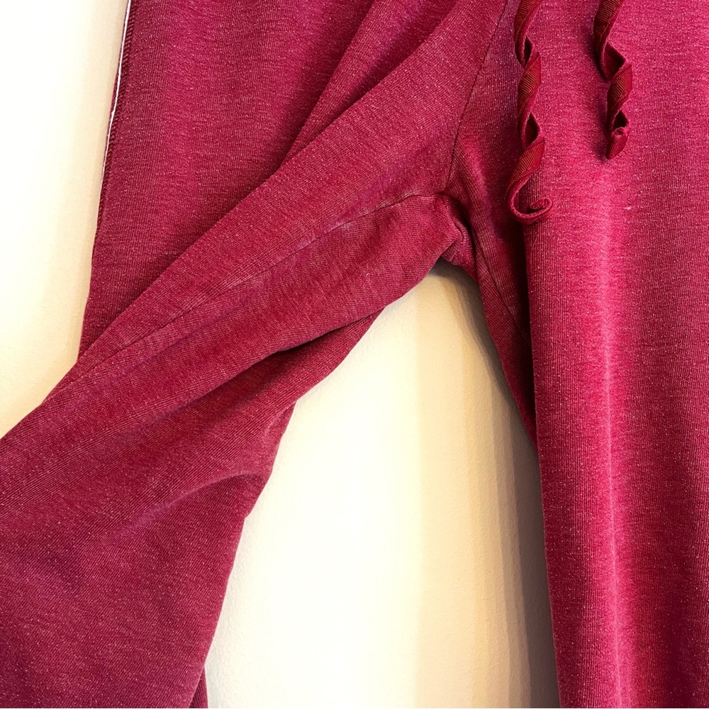RARE Vintage PINK Joggers Faded Red with Patches and White Piping Size M - Picture 9 of 12